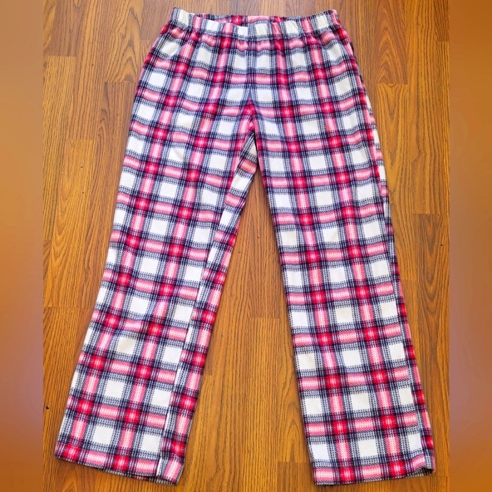 Joe Fresh Women's Plaid Fleece Pajama Set Sz S/P Red White Black Sleepwear - Picture 5 of 7